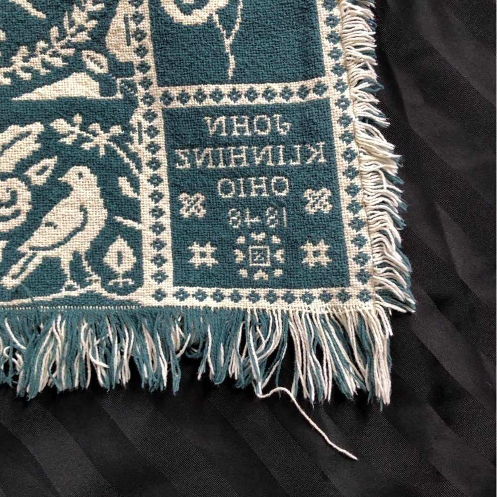 Vtg Reproduction Jacquard Throw - Picture 5 of 9